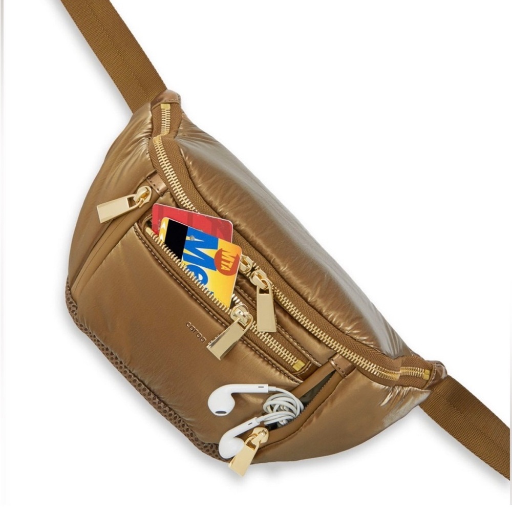 NEW CARAA Small Sling Belt Bag Gold - Picture 2 of 4